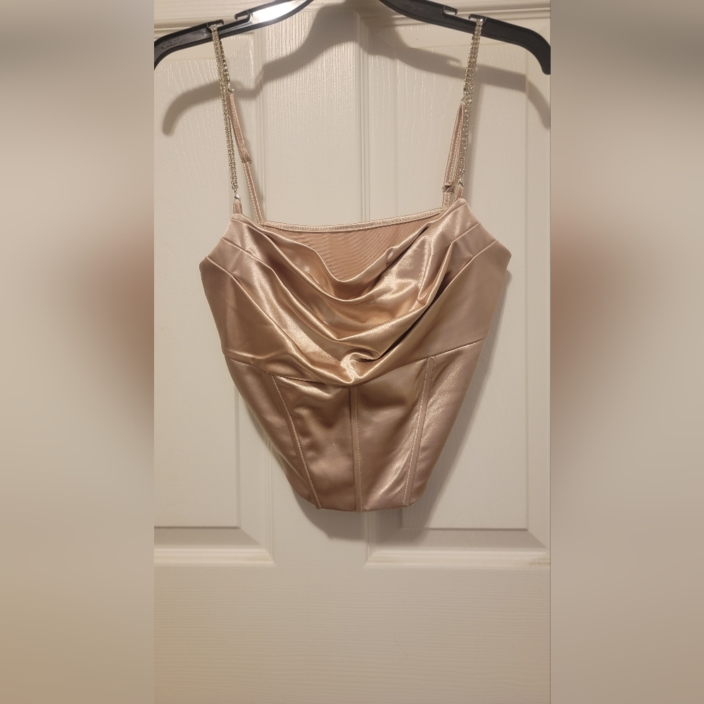Gold corset mini shirt